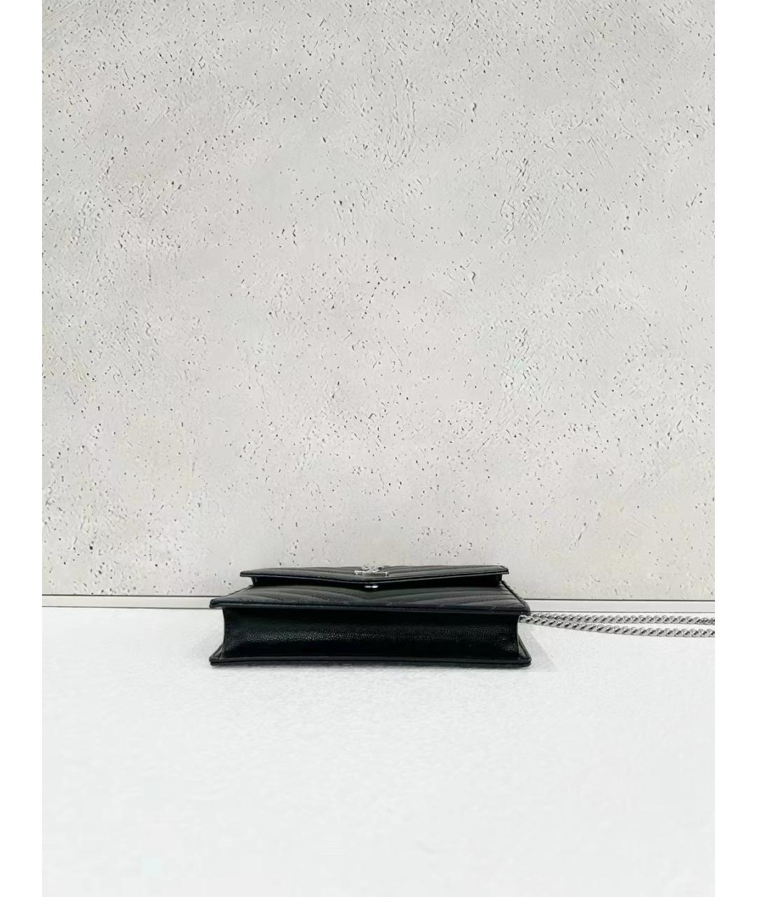 SAINT LAURENT Черная кожаная сумка через плечо, фото 5