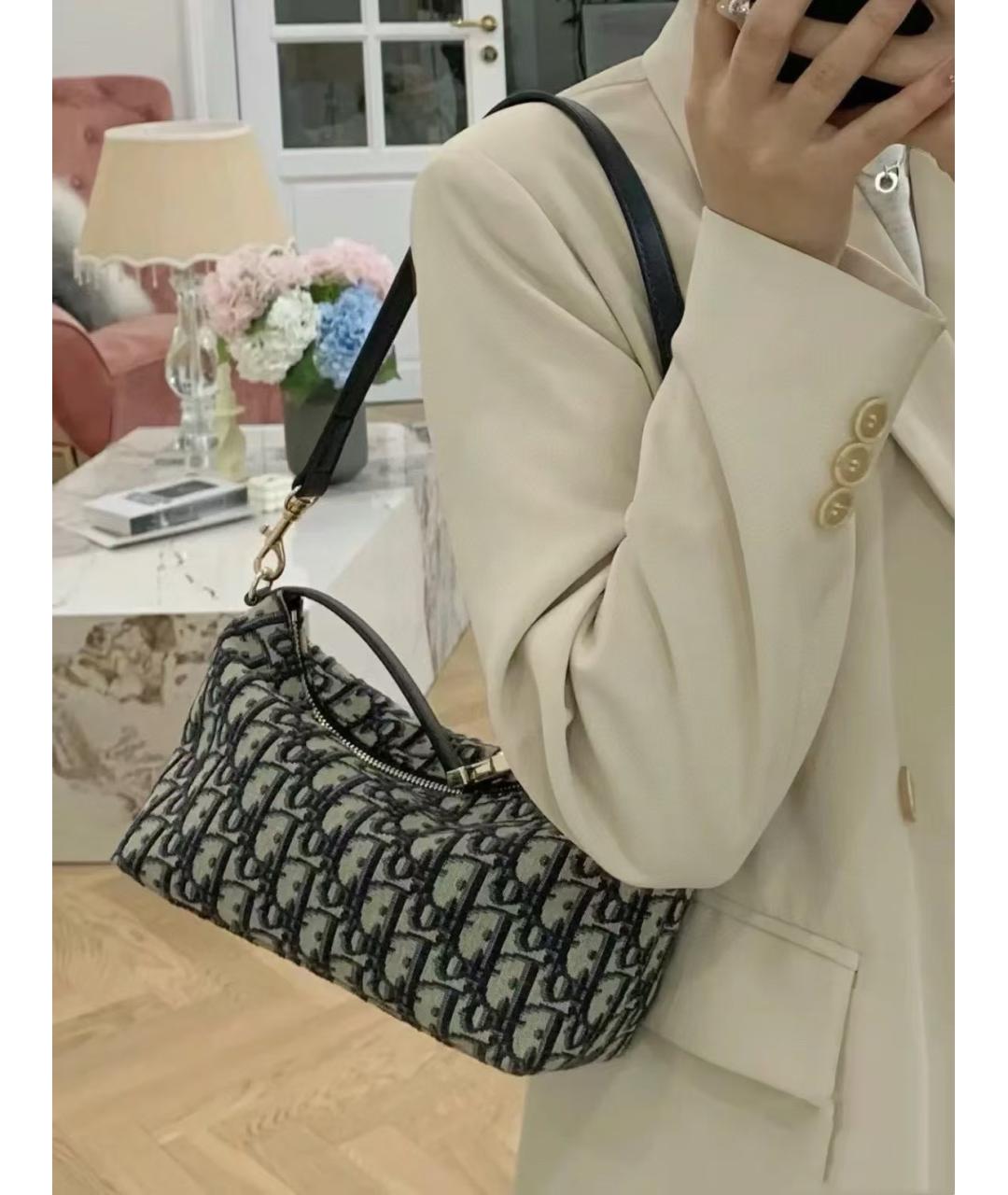 CHRISTIAN DIOR Голубая деним сумка через плечо, фото 6