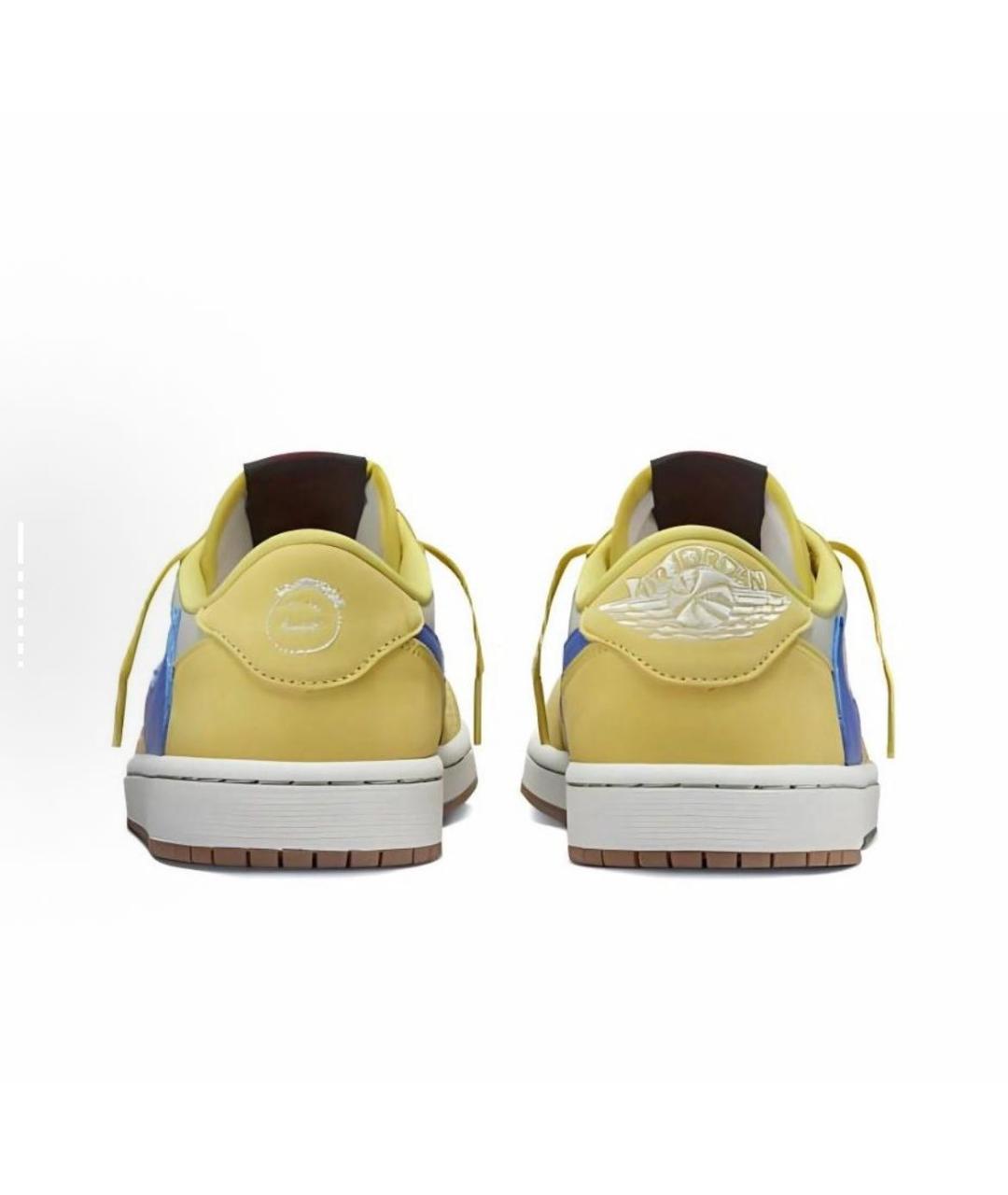 JORDAN Желтые кожаные низкие кроссовки / кеды, фото 4