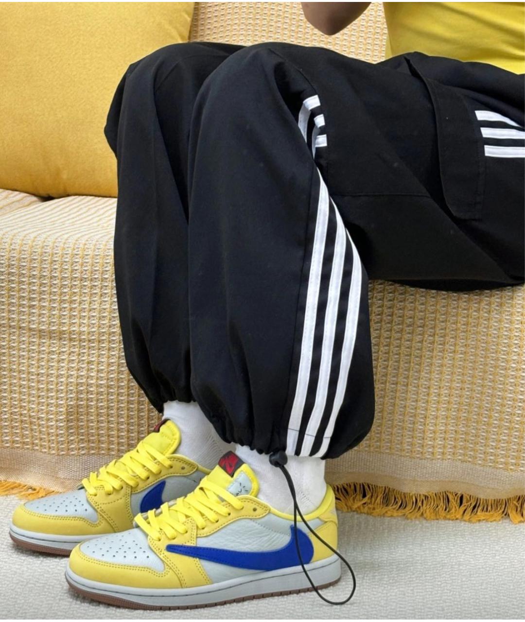 JORDAN Желтые кожаные низкие кроссовки / кеды, фото 6