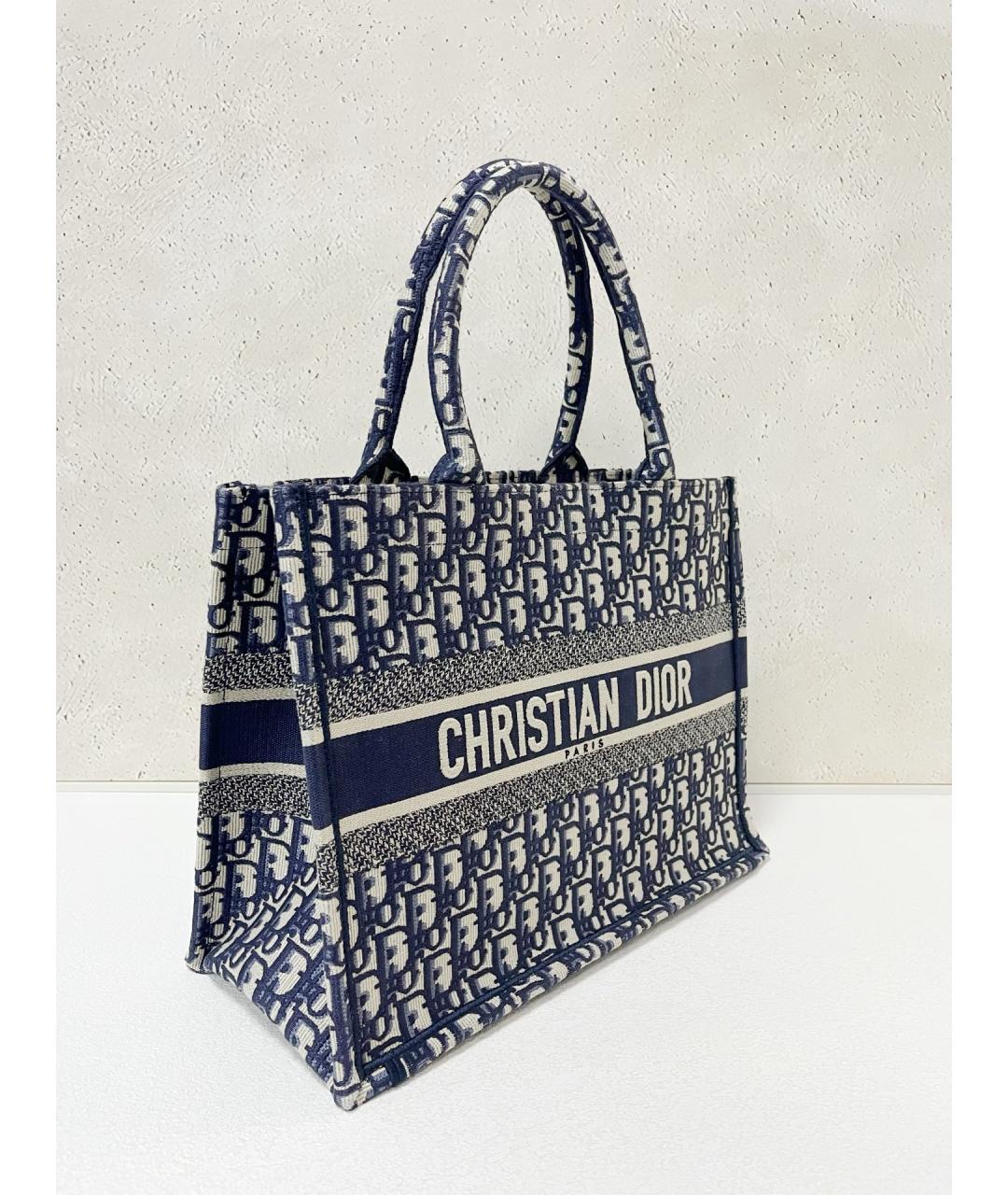 CHRISTIAN DIOR Голубая деним сумка тоут, фото 3