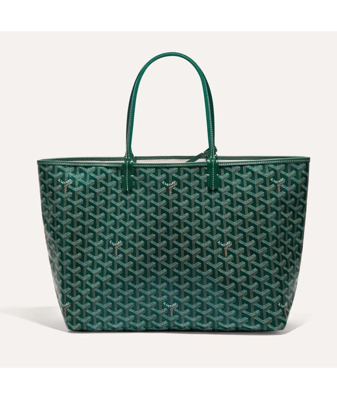 GOYARD Зеленая кожаная сумка тоут, фото 3