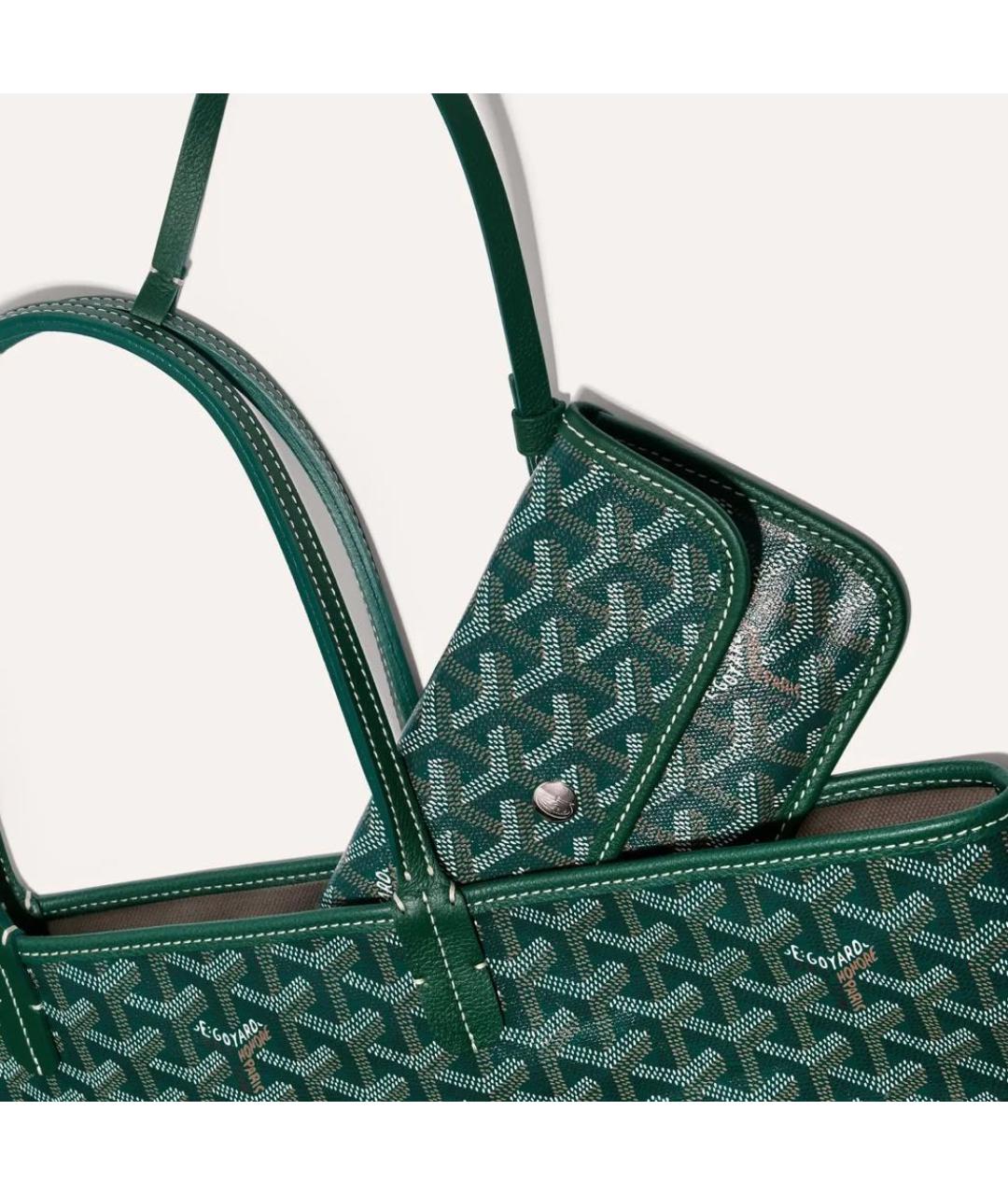 GOYARD Зеленая кожаная сумка тоут, фото 5
