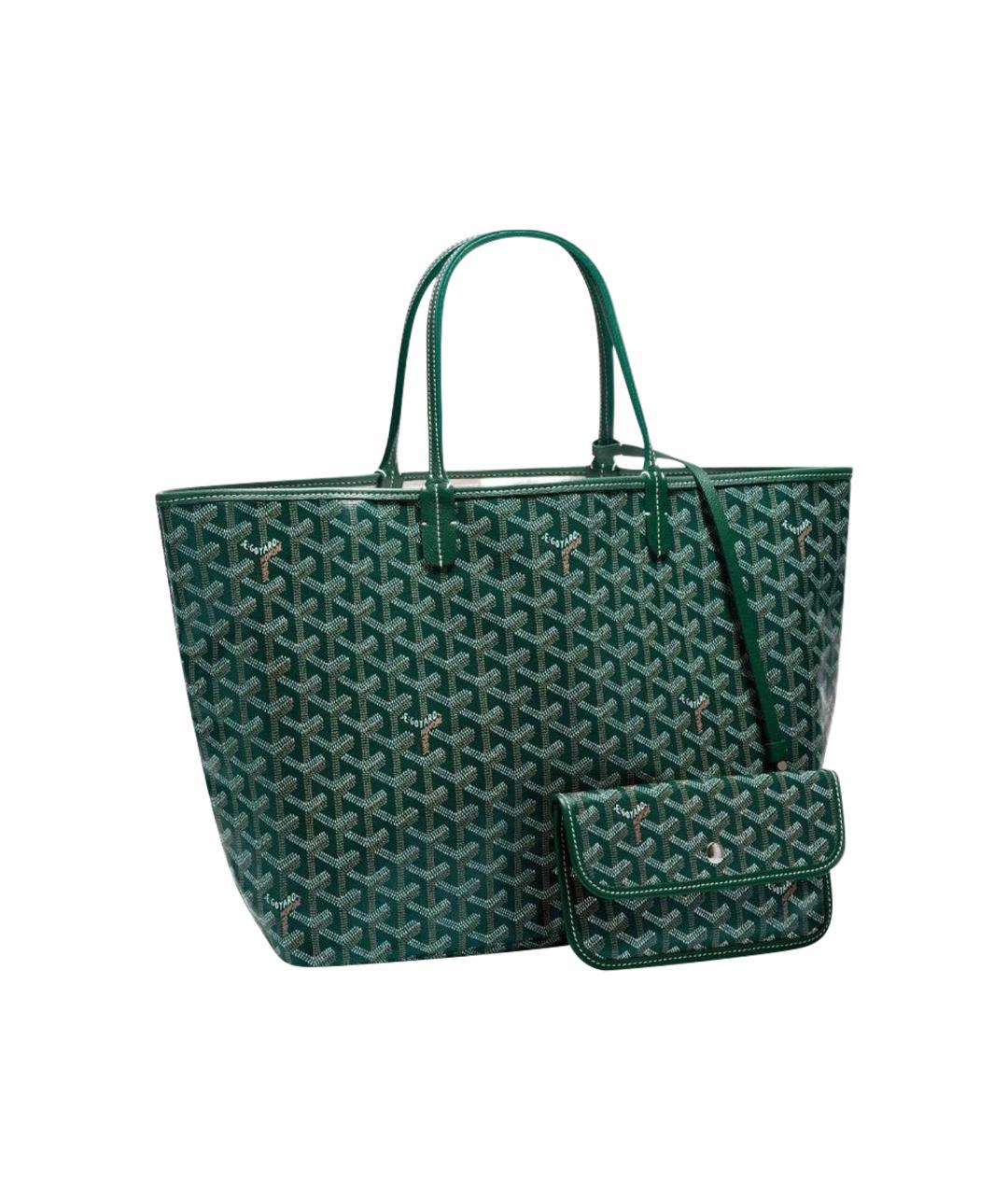 GOYARD Зеленая кожаная сумка тоут, фото 1