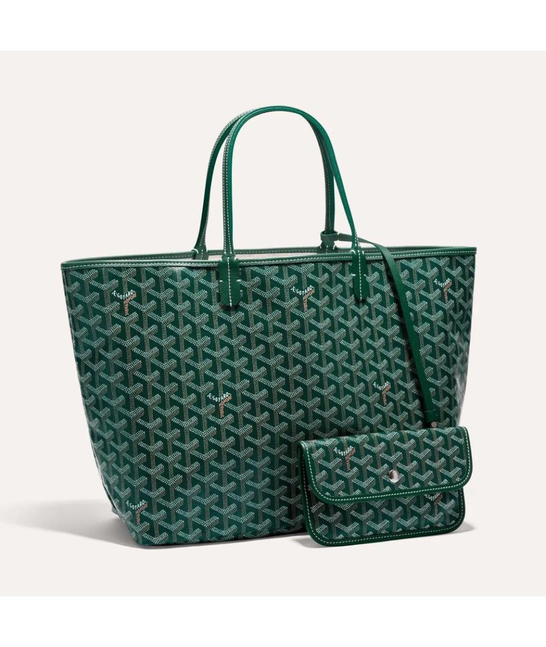 GOYARD Зеленая кожаная сумка тоут, фото 2