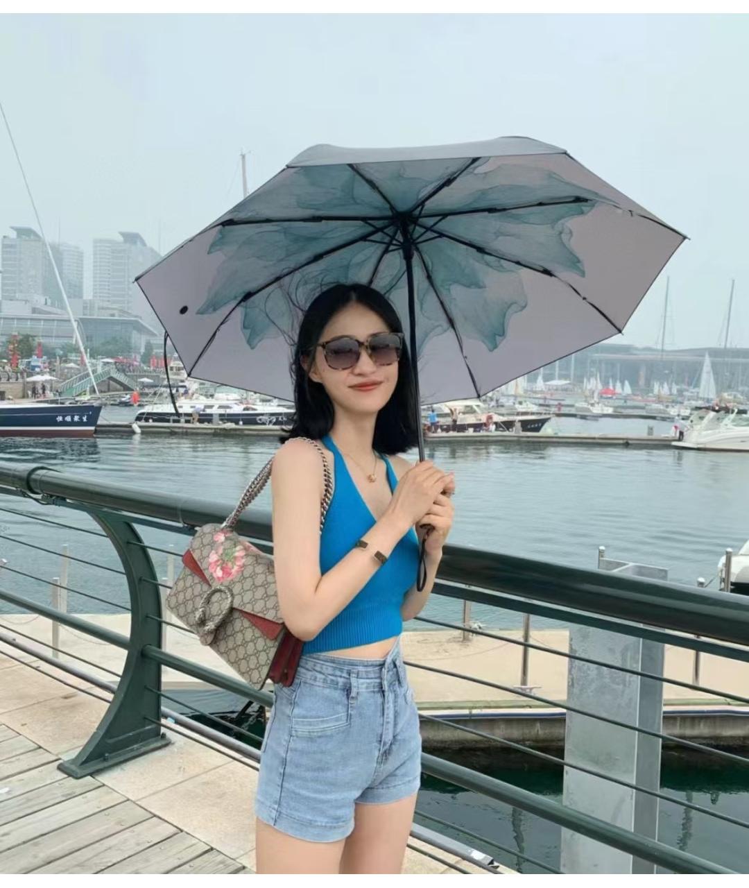 GUCCI Коричневая деним сумка через плечо, фото 6