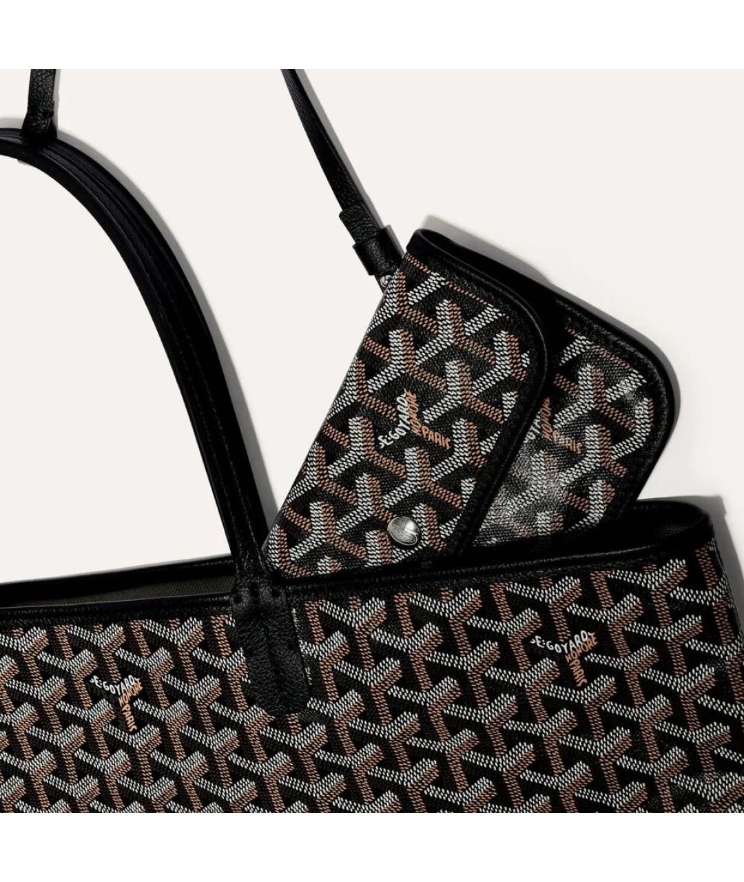 GOYARD Черная кожаная сумка тоут, фото 4