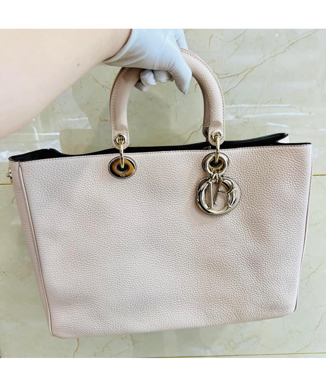 CHRISTIAN DIOR Розовая кожаная сумка с короткими ручками, фото 2