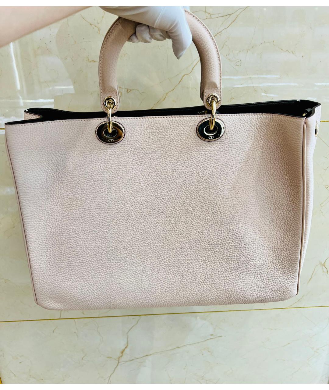 CHRISTIAN DIOR Розовая кожаная сумка с короткими ручками, фото 3