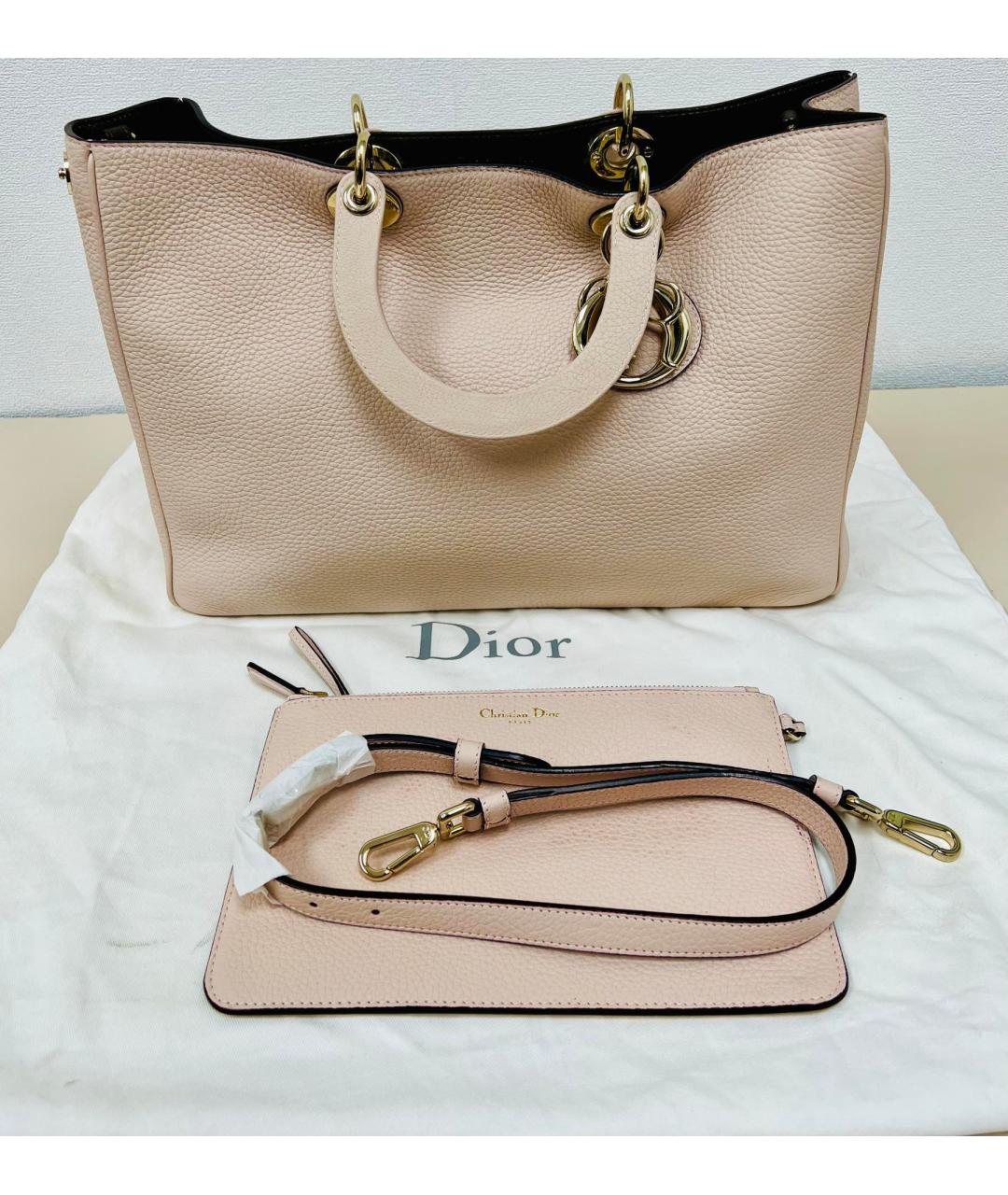 CHRISTIAN DIOR Розовая кожаная сумка с короткими ручками, фото 6