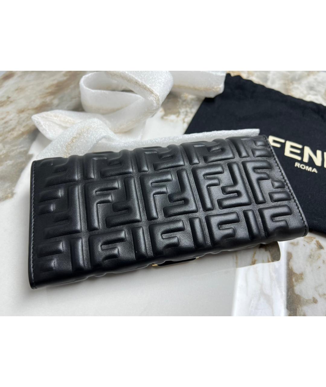 FENDI Черная кожаная сумка через плечо, фото 5