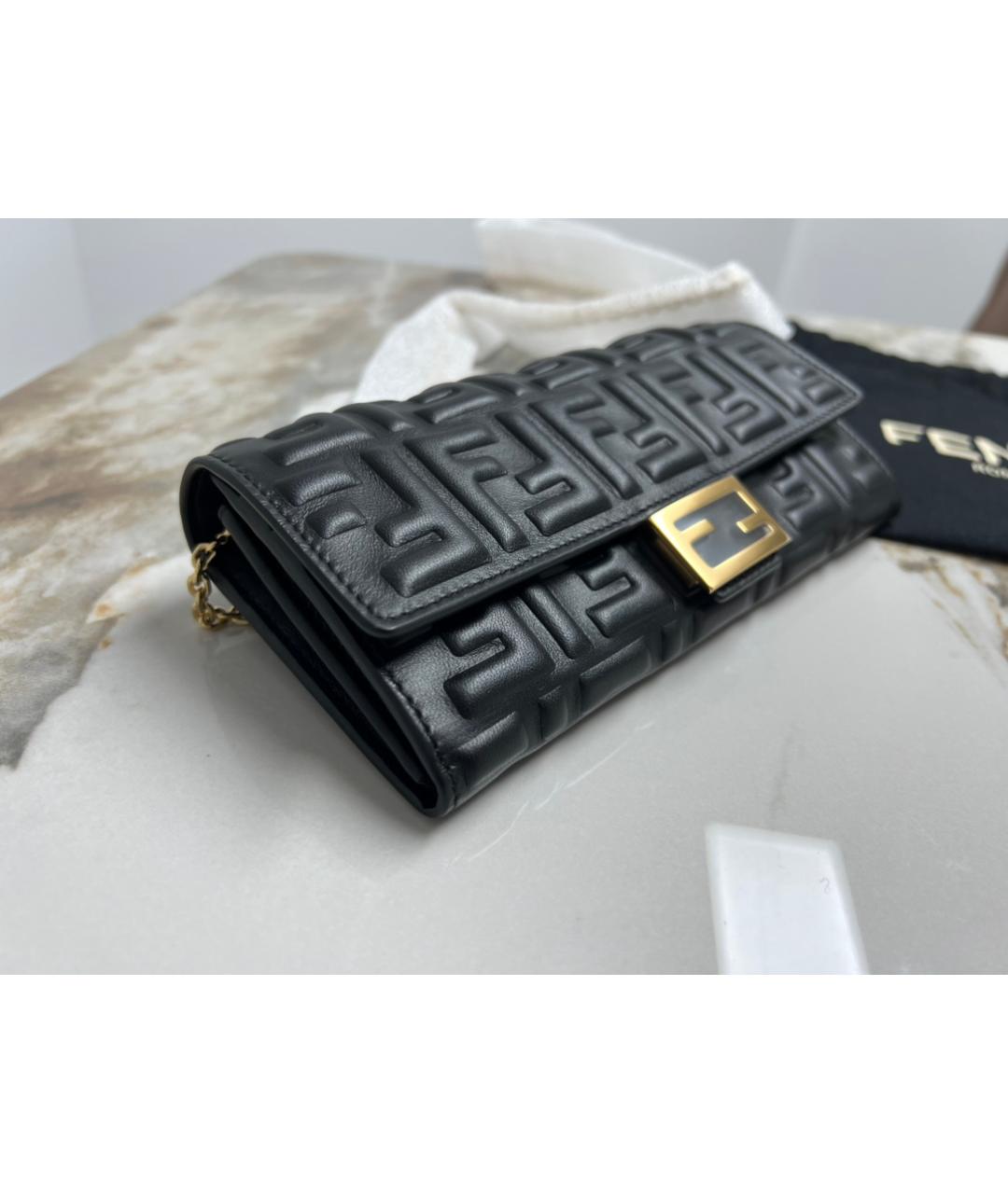 FENDI Черная кожаная сумка через плечо, фото 3