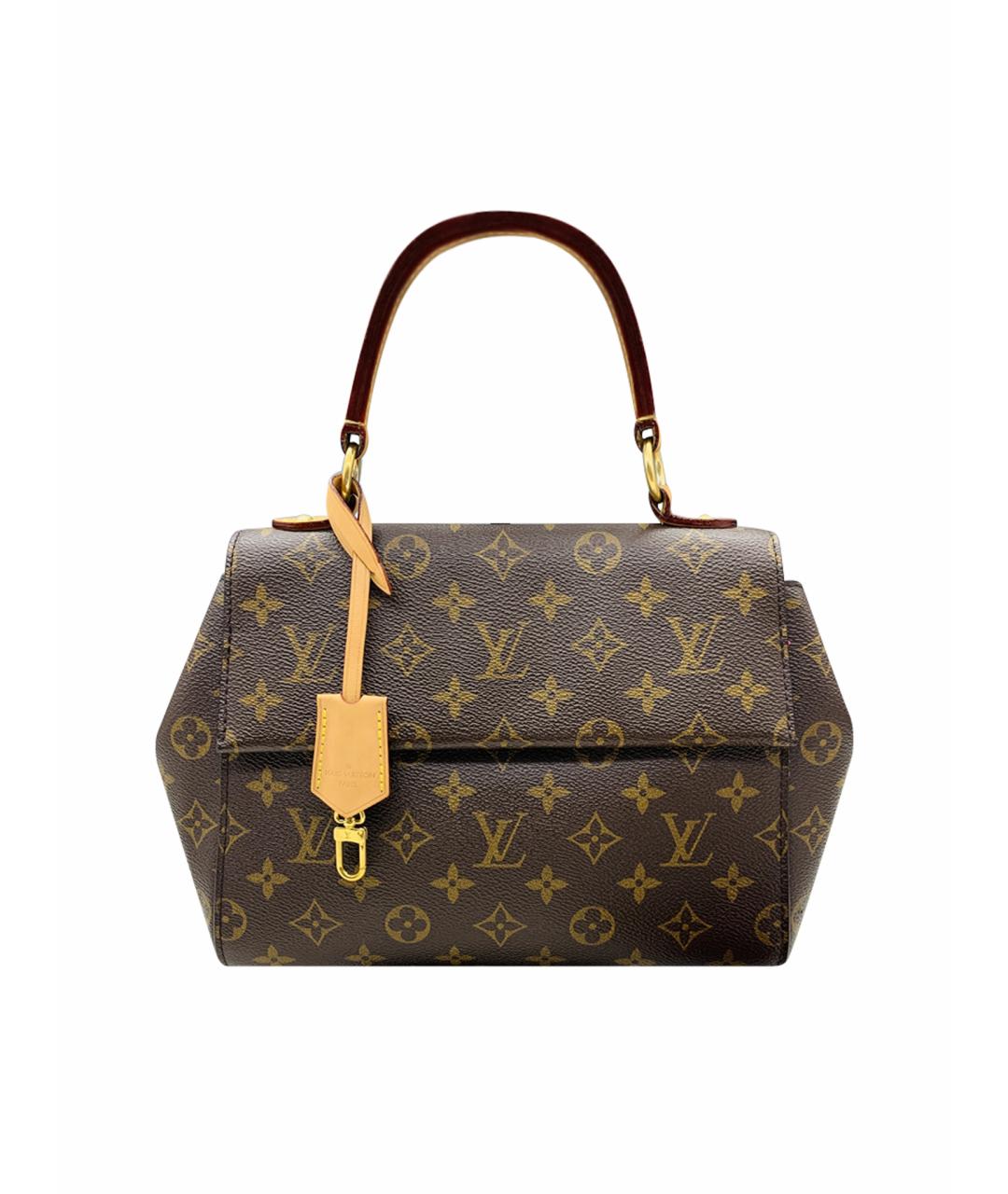 LOUIS VUITTON Коричневая кожаная сумка с короткими ручками, фото 1