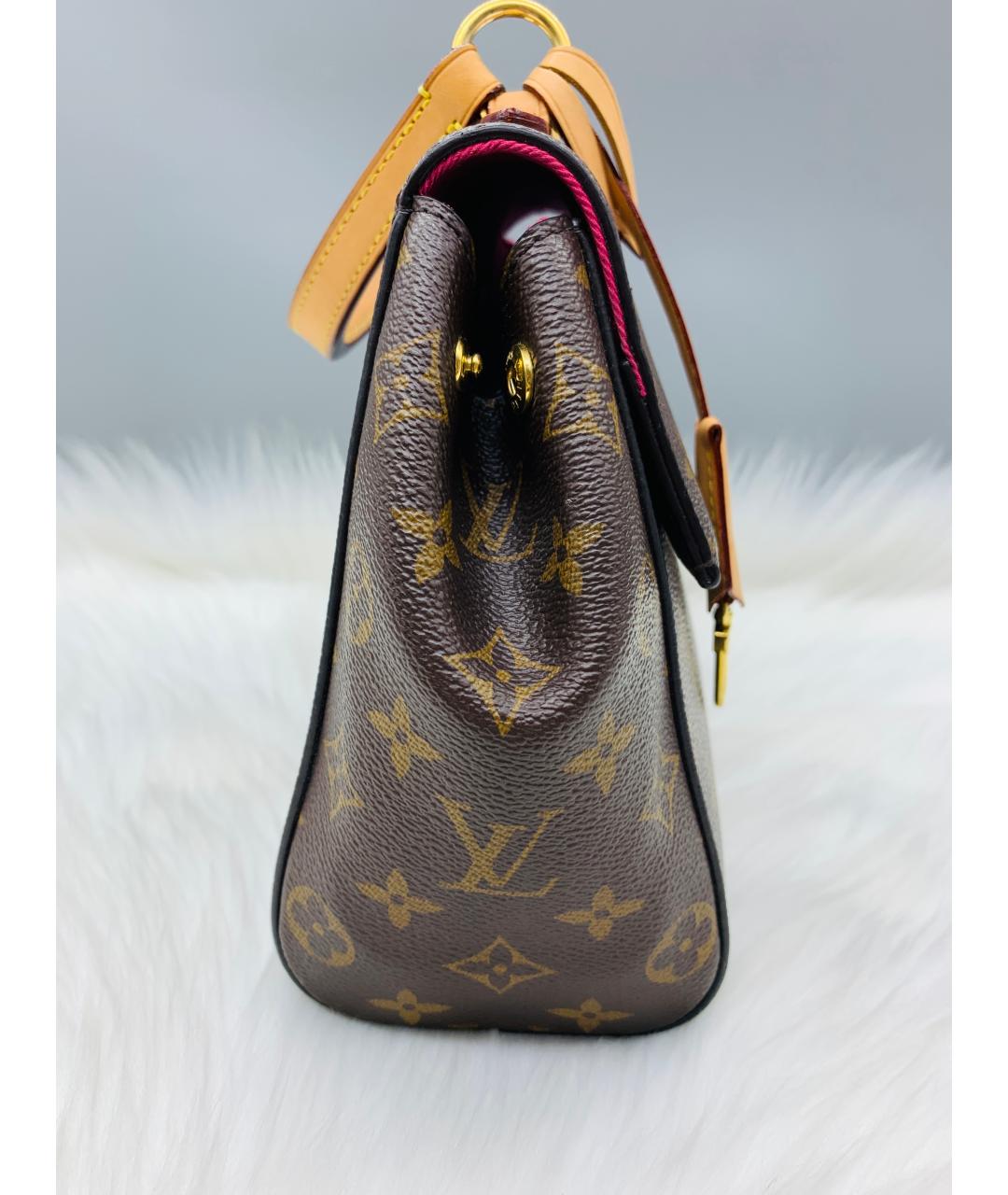 LOUIS VUITTON Коричневая кожаная сумка с короткими ручками, фото 2