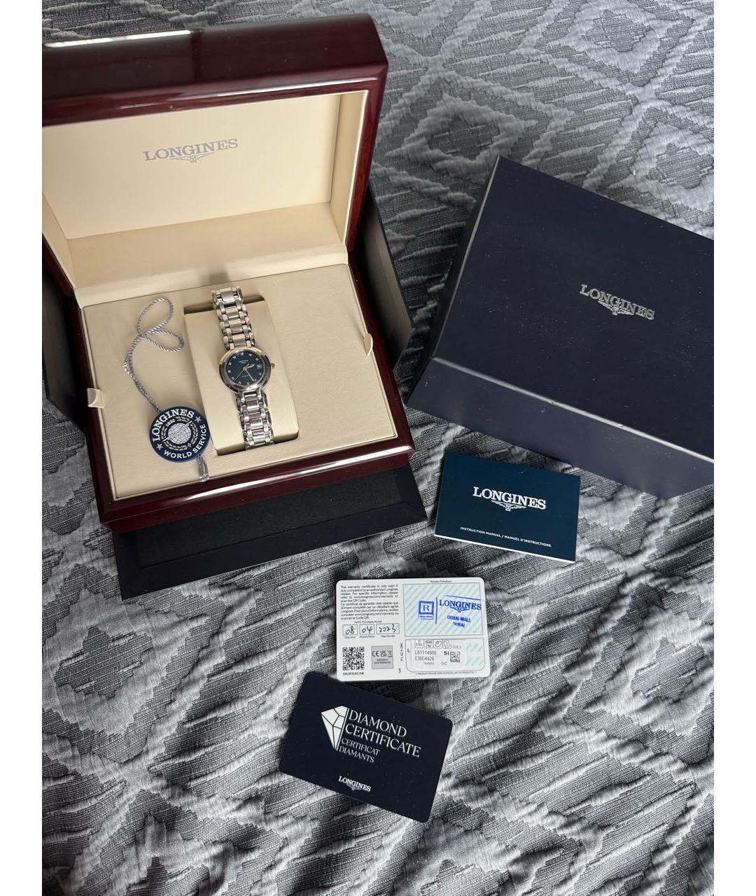 LONGINES Темно-синие металлические часы, фото 5