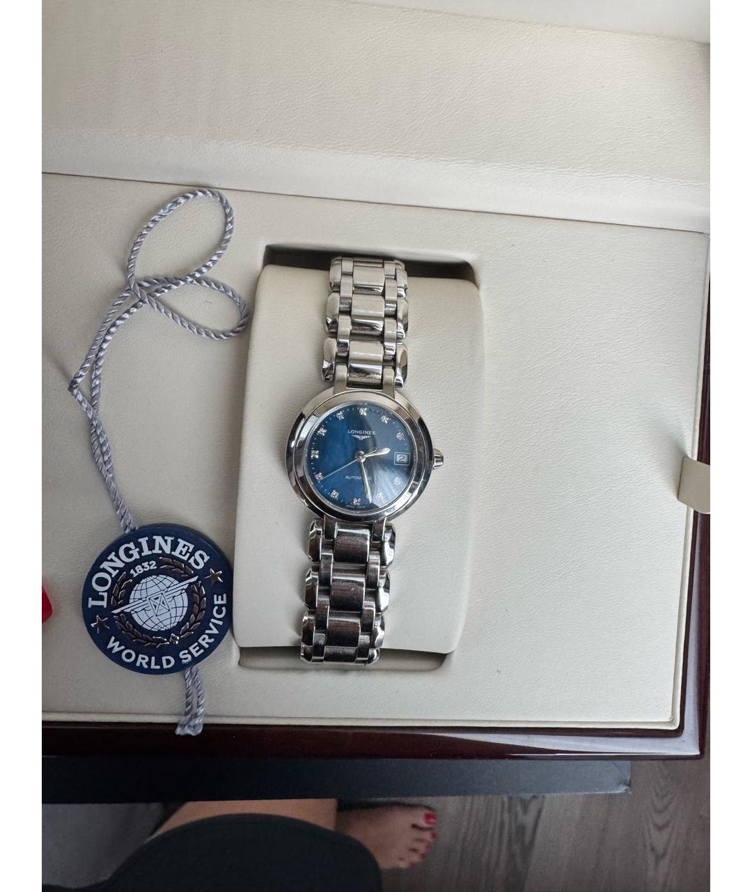 LONGINES Темно-синие металлические часы, фото 8