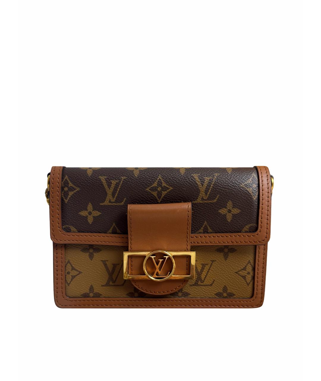 LOUIS VUITTON Коричневая кожаная сумка с короткими ручками, фото 1