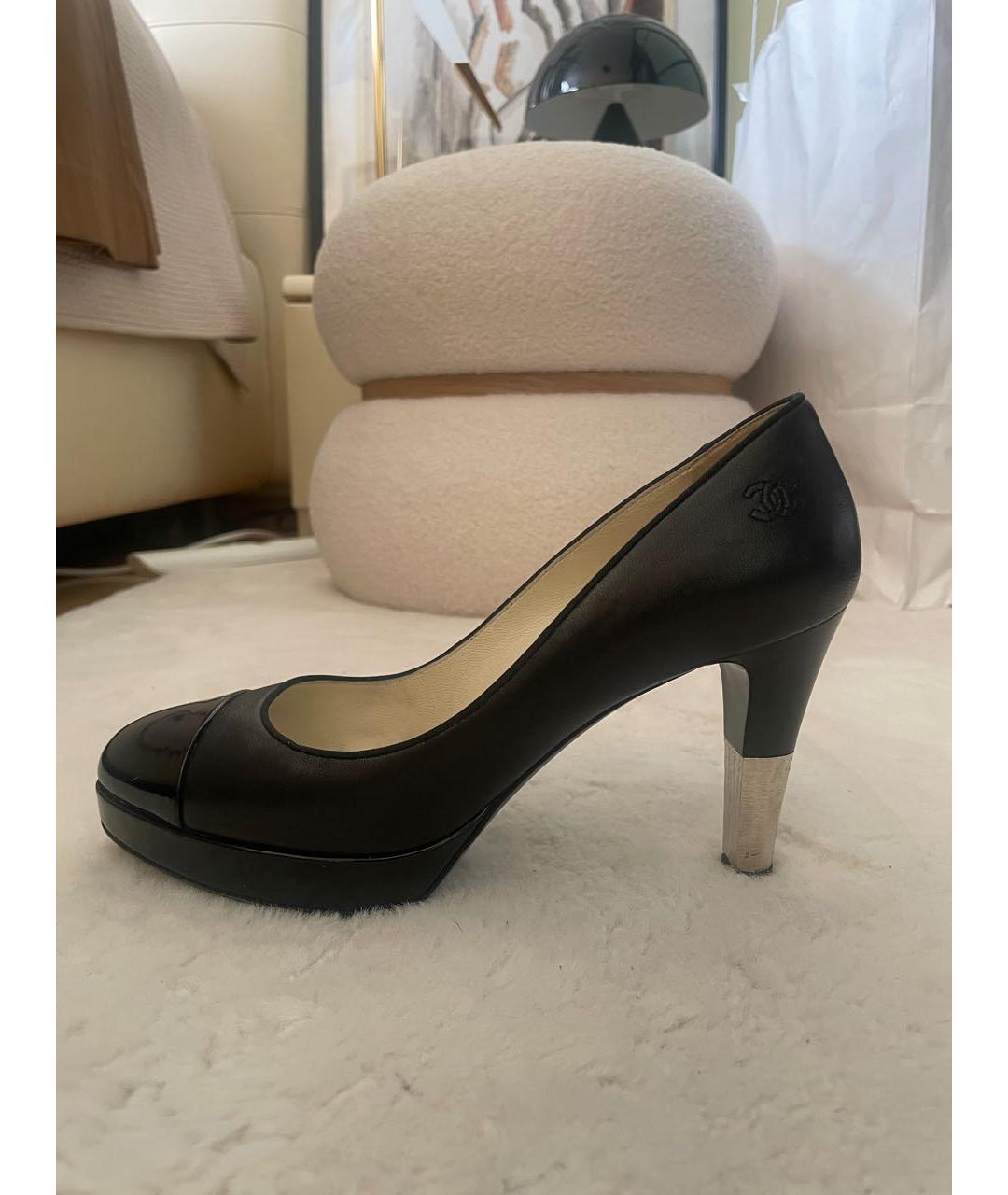 CHANEL Черные кожаные туфли, фото 9