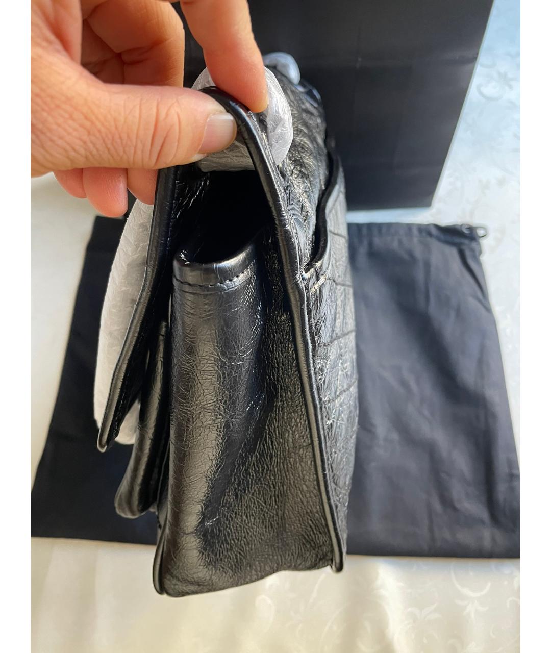 SAINT LAURENT Черная кожаная сумка через плечо, фото 4