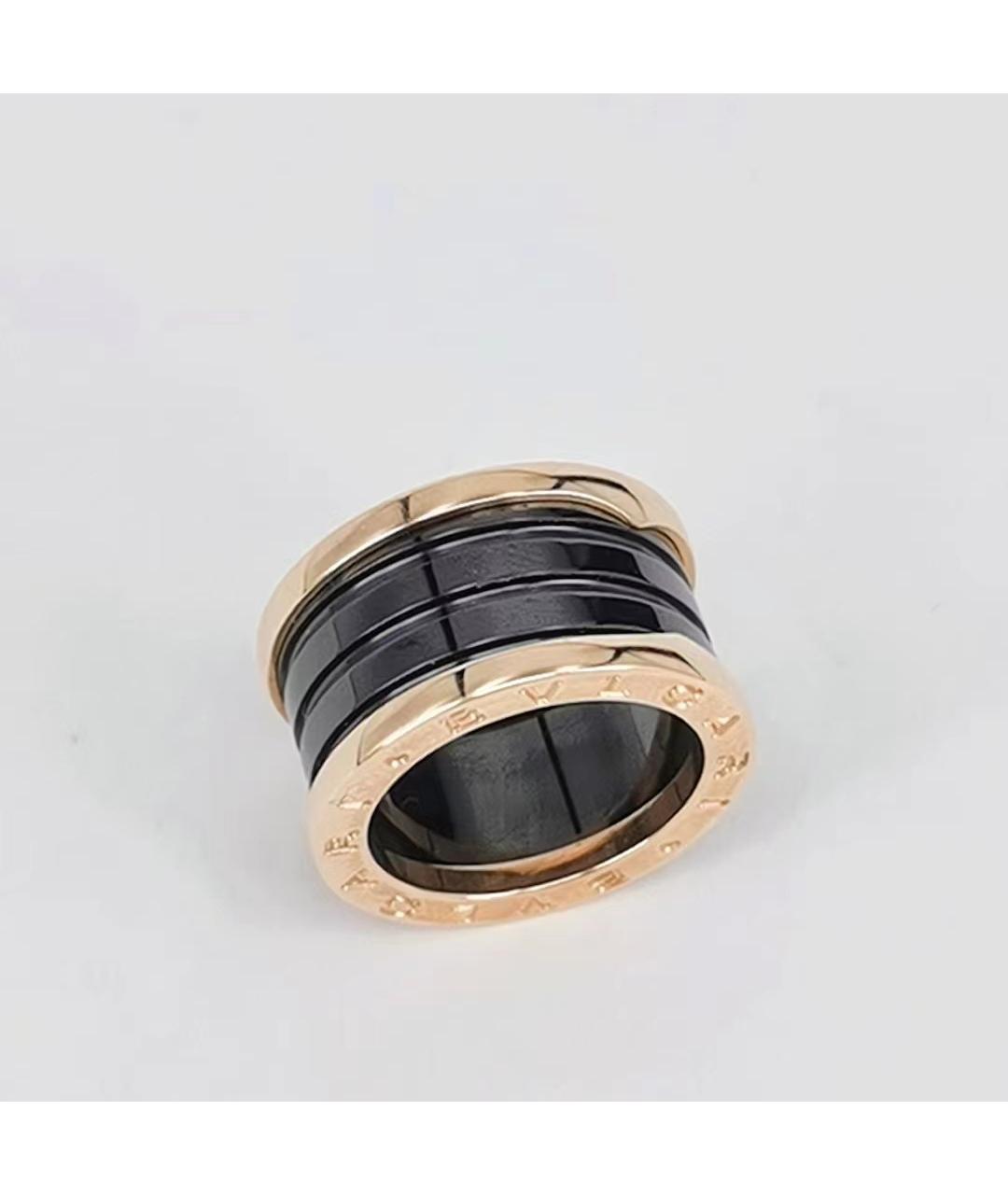 BVLGARI Черное кольцо из розового золота, фото 4