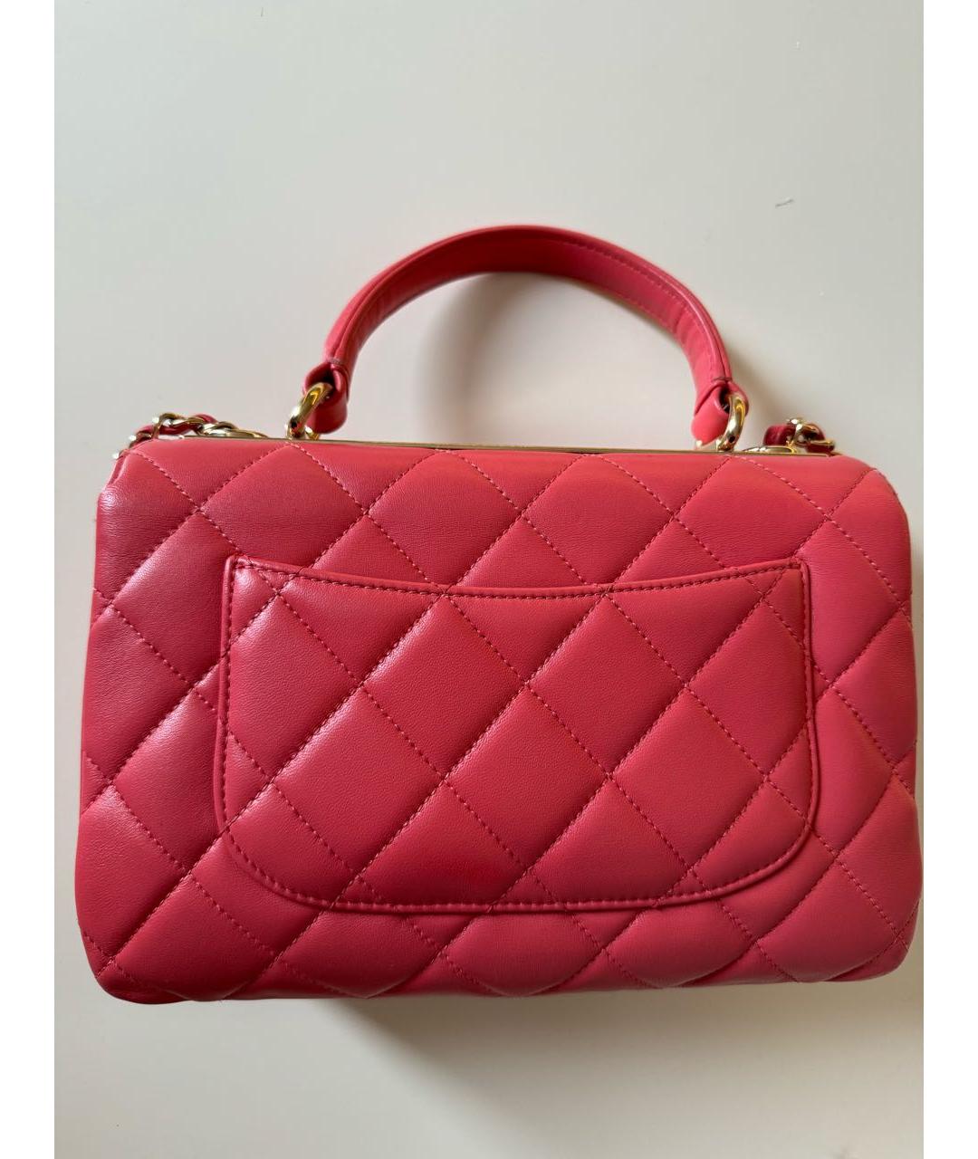 CHANEL Коралловая кожаная сумка через плечо, фото 4