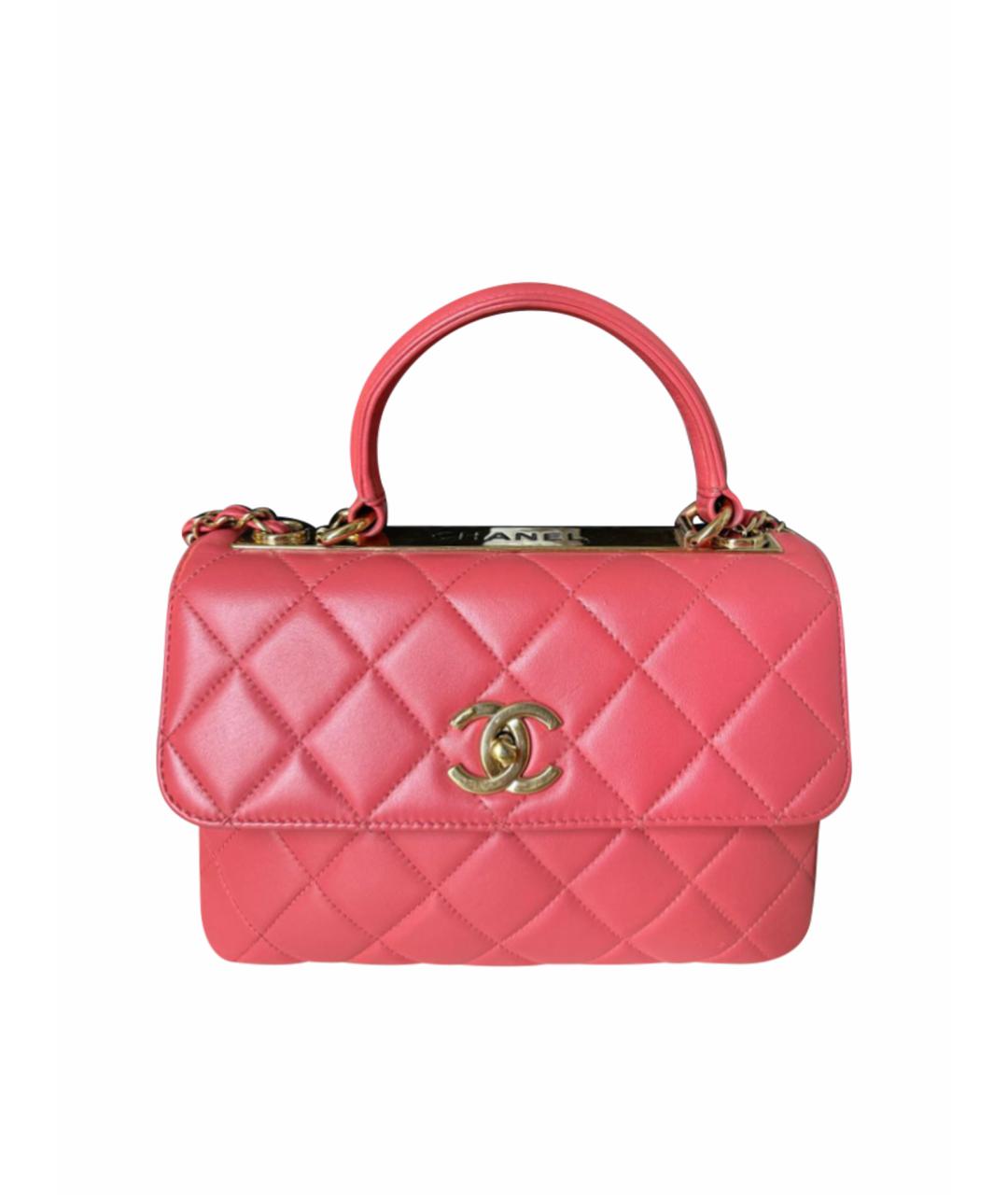 CHANEL Коралловая кожаная сумка через плечо, фото 1