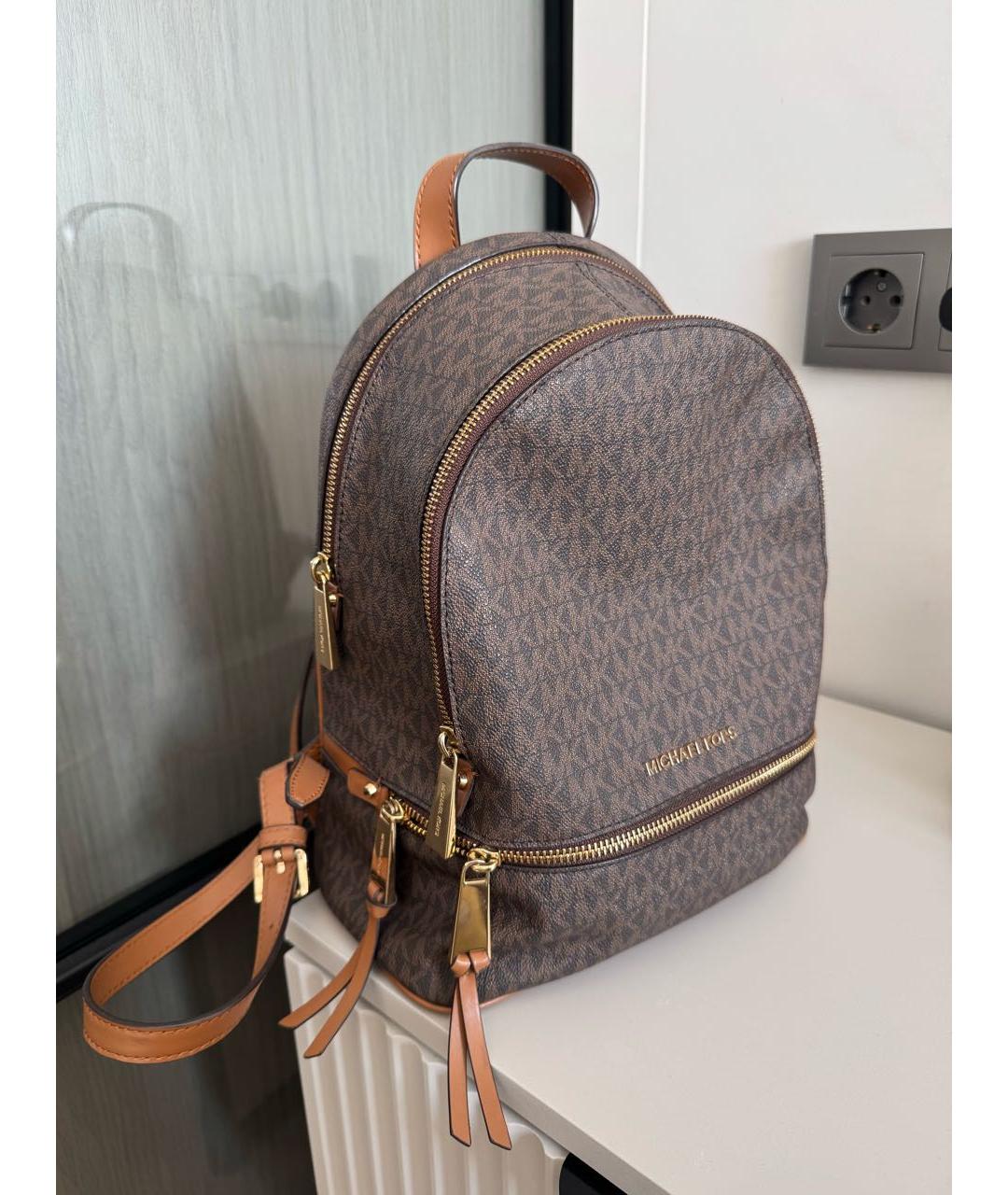 MICHAEL KORS Коричневый рюкзак из искусственной кожи, фото 2
