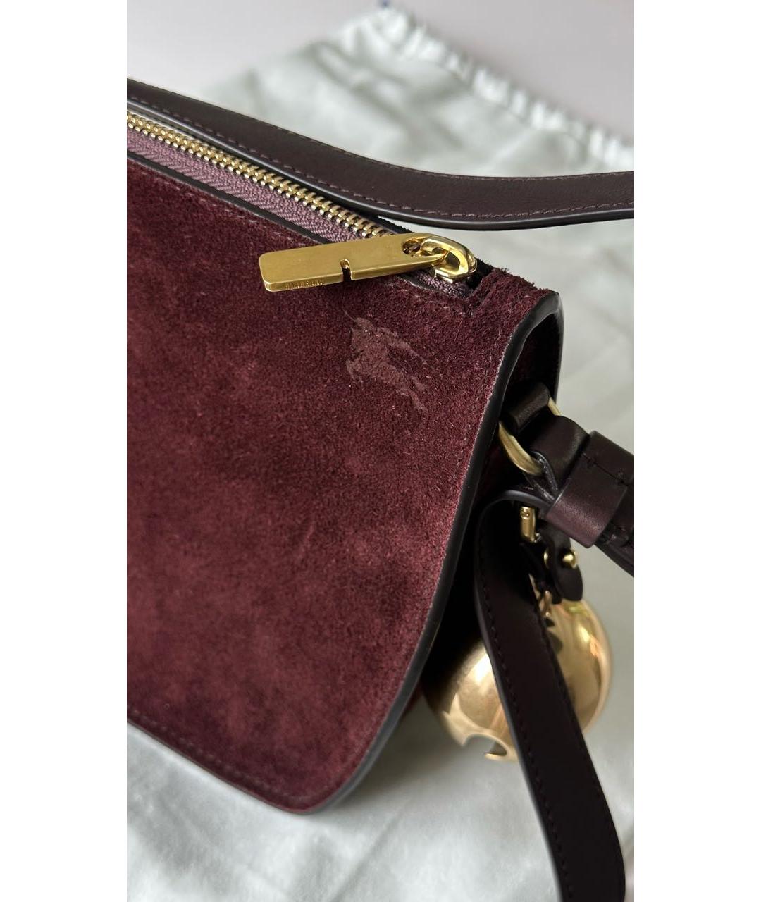 BURBERRY Коричневая замшевая сумка с короткими ручками, фото 2
