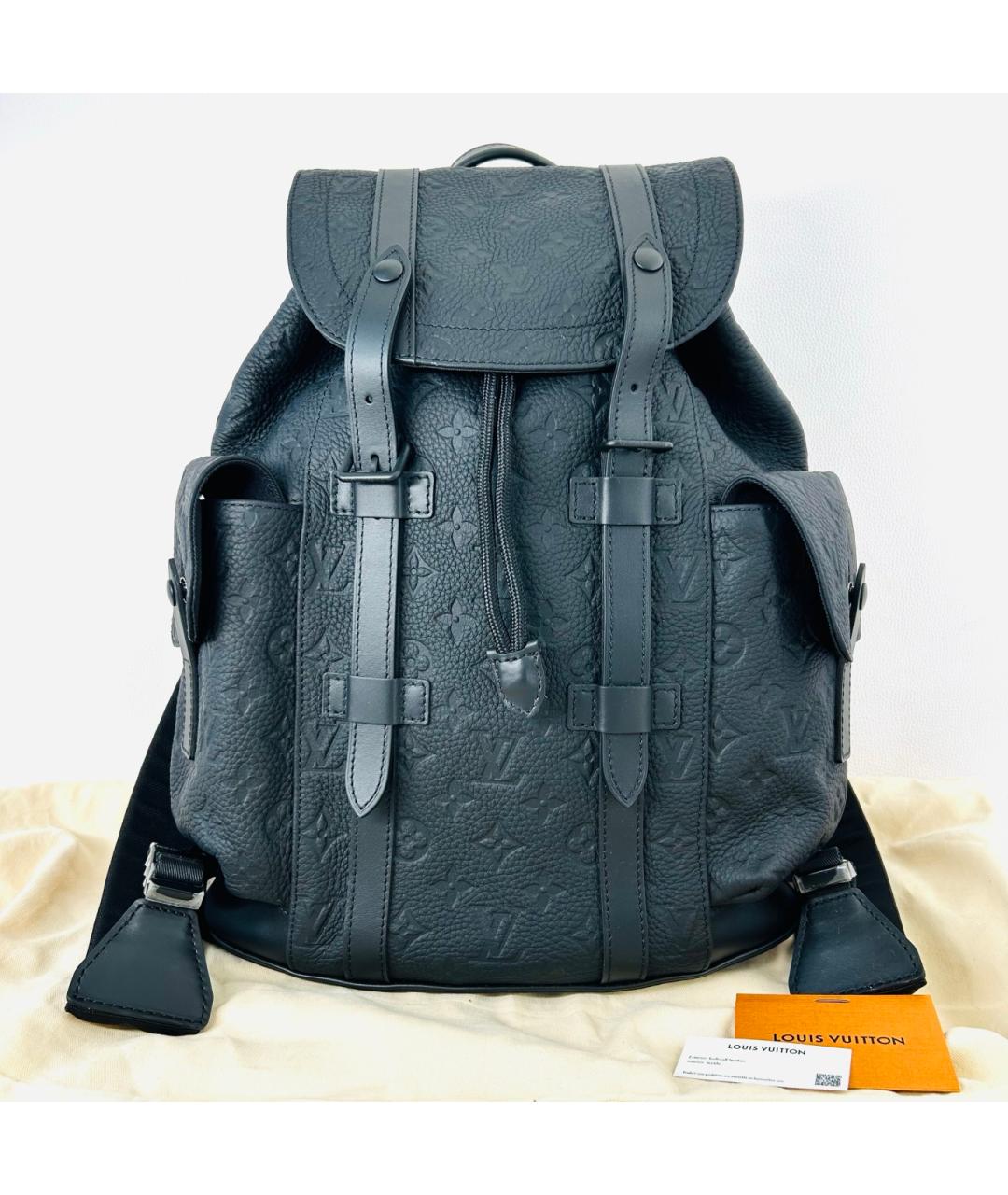 LOUIS VUITTON Черный кожаный рюкзак, фото 9