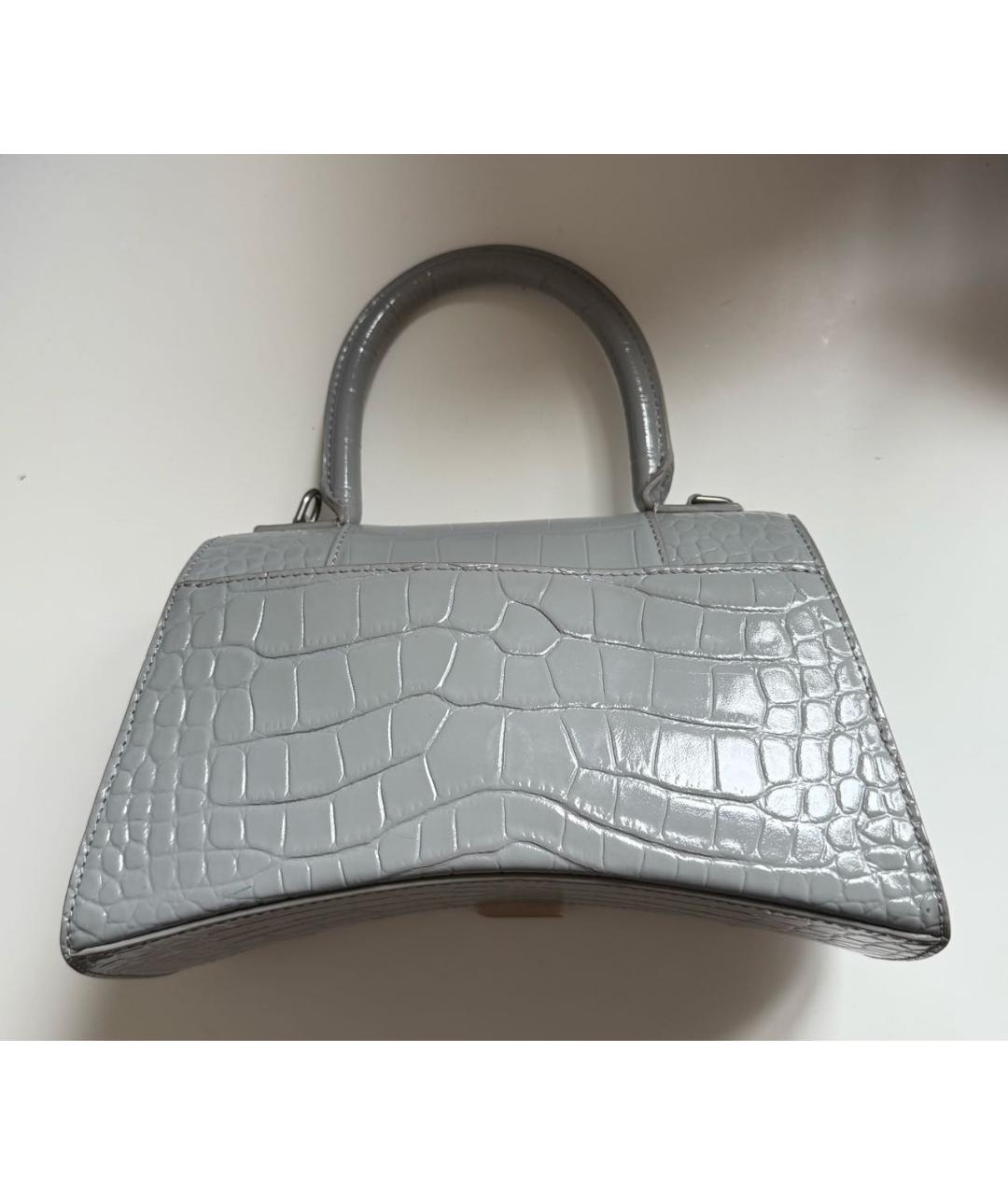 BALENCIAGA Антрацитовая сумка с короткими ручками из лакированной кожи, фото 2