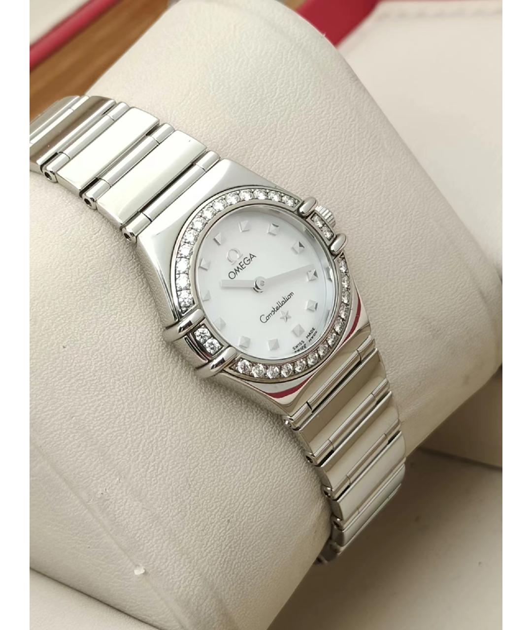 OMEGA Белые металлические часы, фото 2