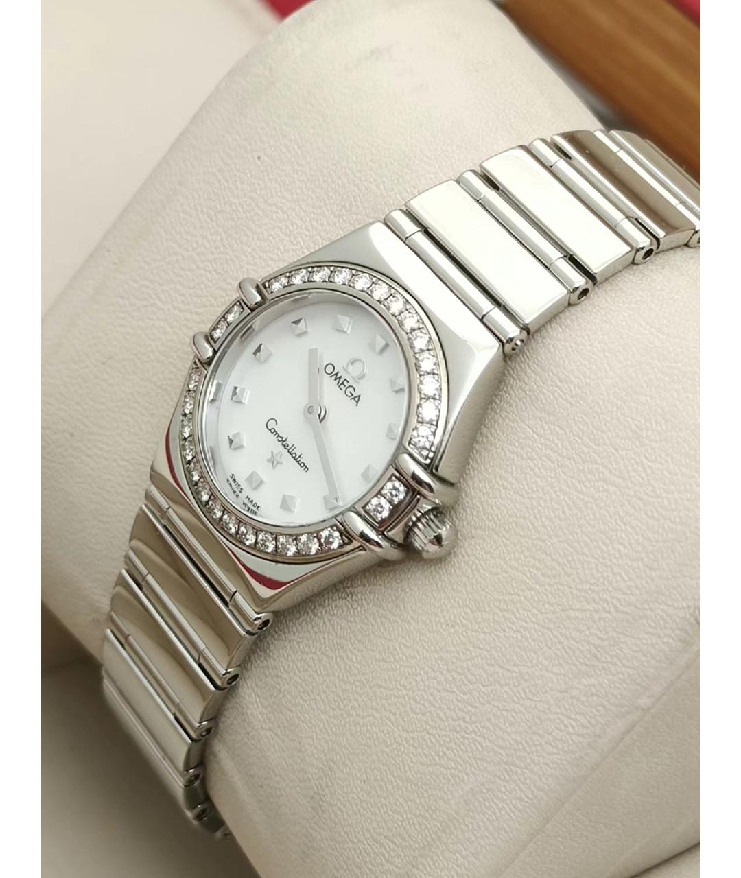 OMEGA Белые металлические часы, фото 3