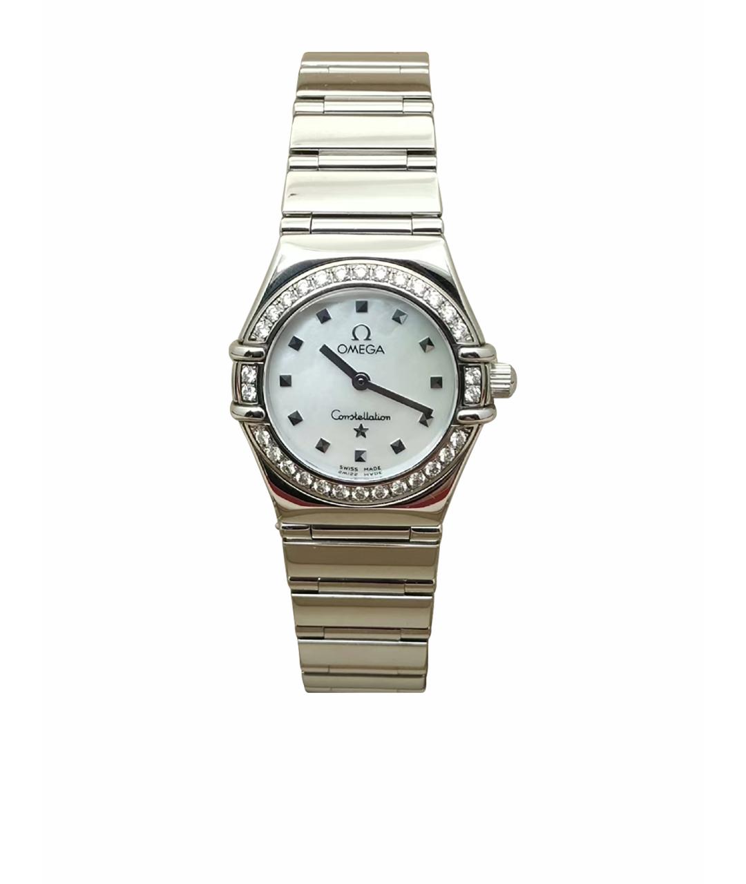 OMEGA Белые металлические часы, фото 1