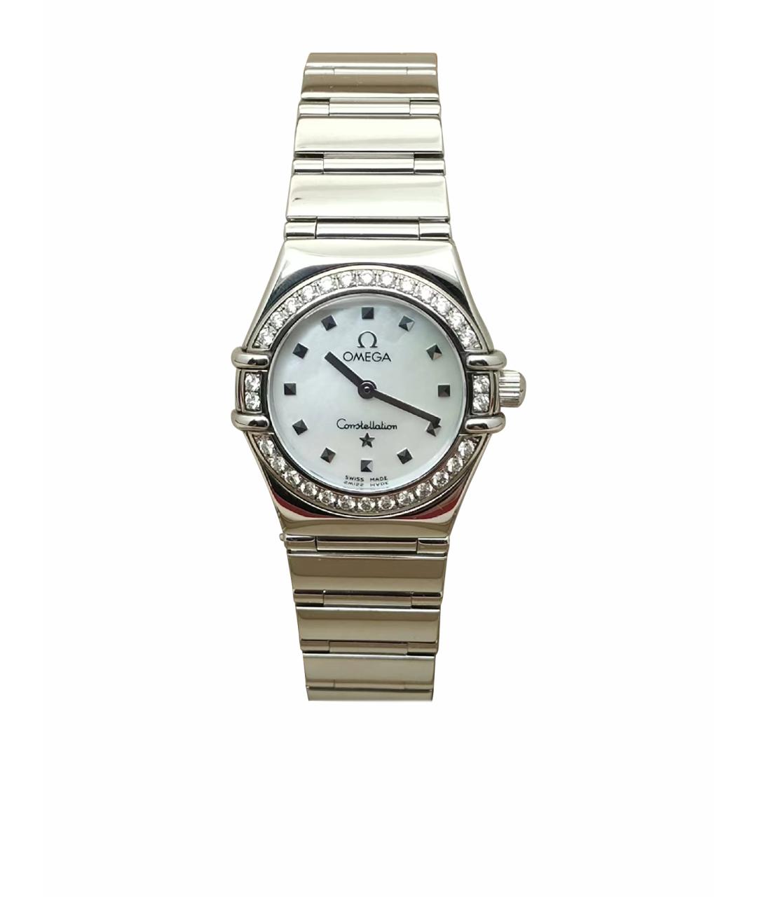 OMEGA Белые металлические часы, фото 7