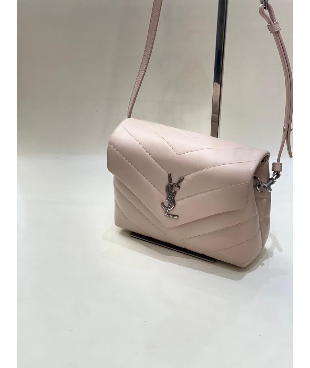 SAINT LAURENT Розовая кожаная сумка через плечо, фото 2