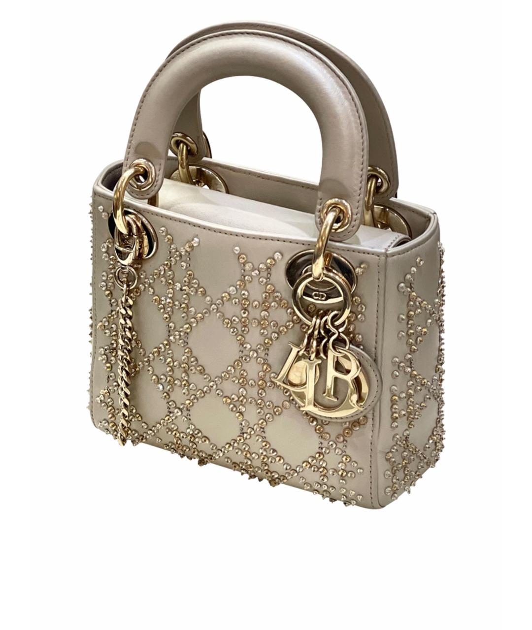 CHRISTIAN DIOR Золотая бархатная сумка с короткими ручками, фото 1