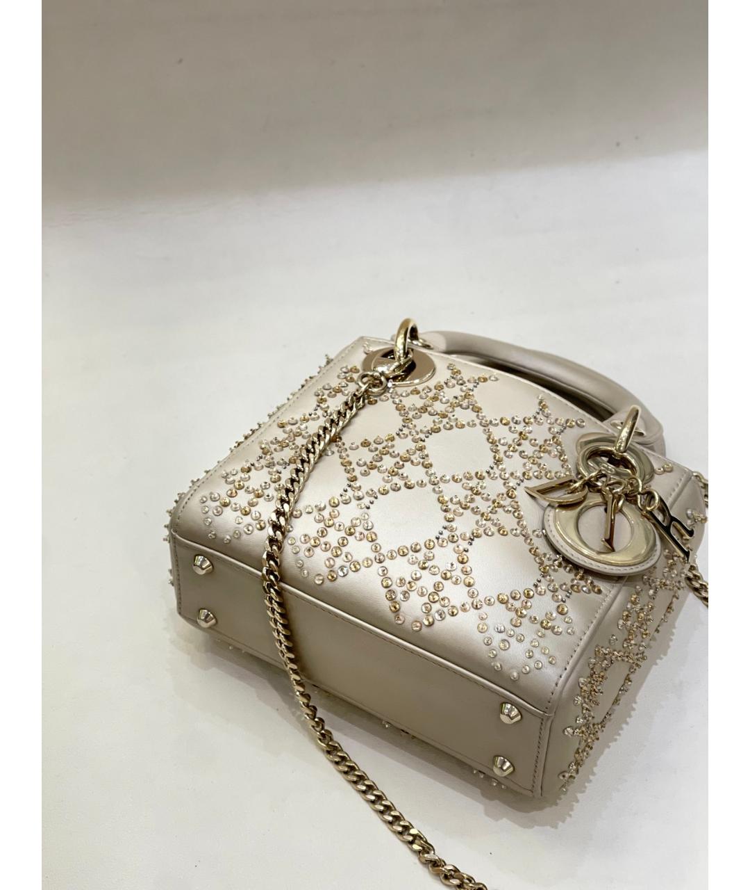 CHRISTIAN DIOR Золотая бархатная сумка с короткими ручками, фото 6