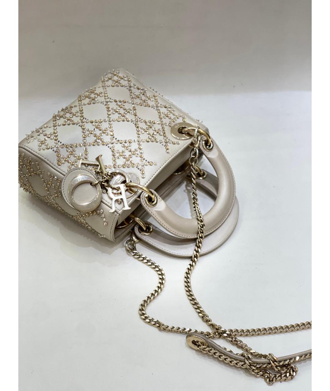 CHRISTIAN DIOR Золотая бархатная сумка с короткими ручками, фото 8