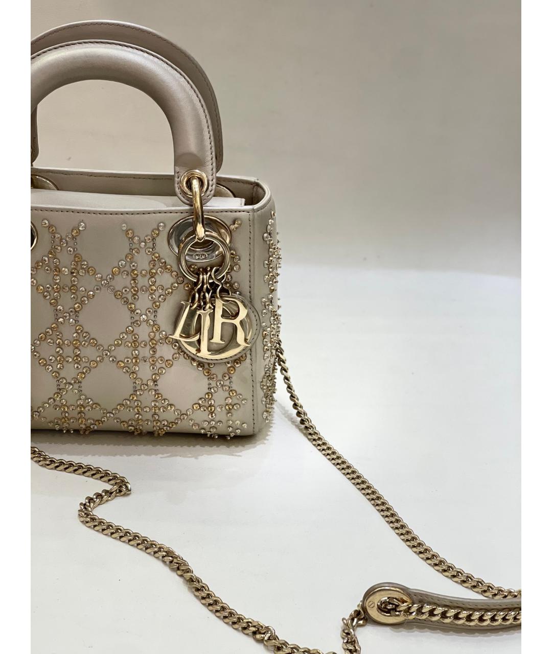 CHRISTIAN DIOR Золотая бархатная сумка с короткими ручками, фото 4