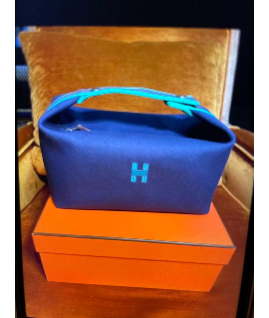 HERMES Синяя косметичка, фото 4