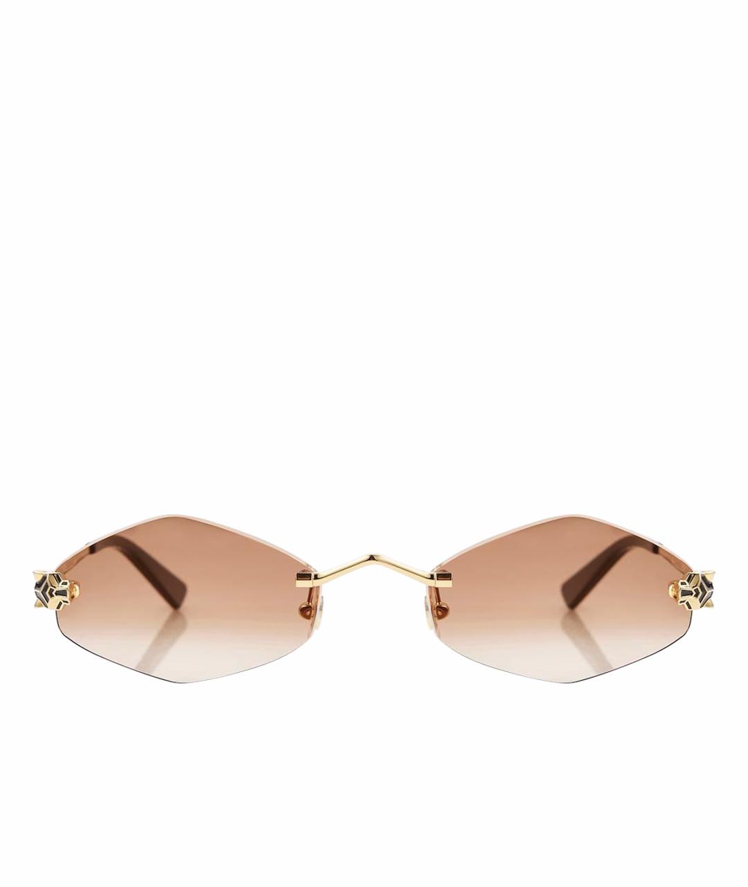 CARTIER Коричневые металлические солнцезащитные очки, фото 1