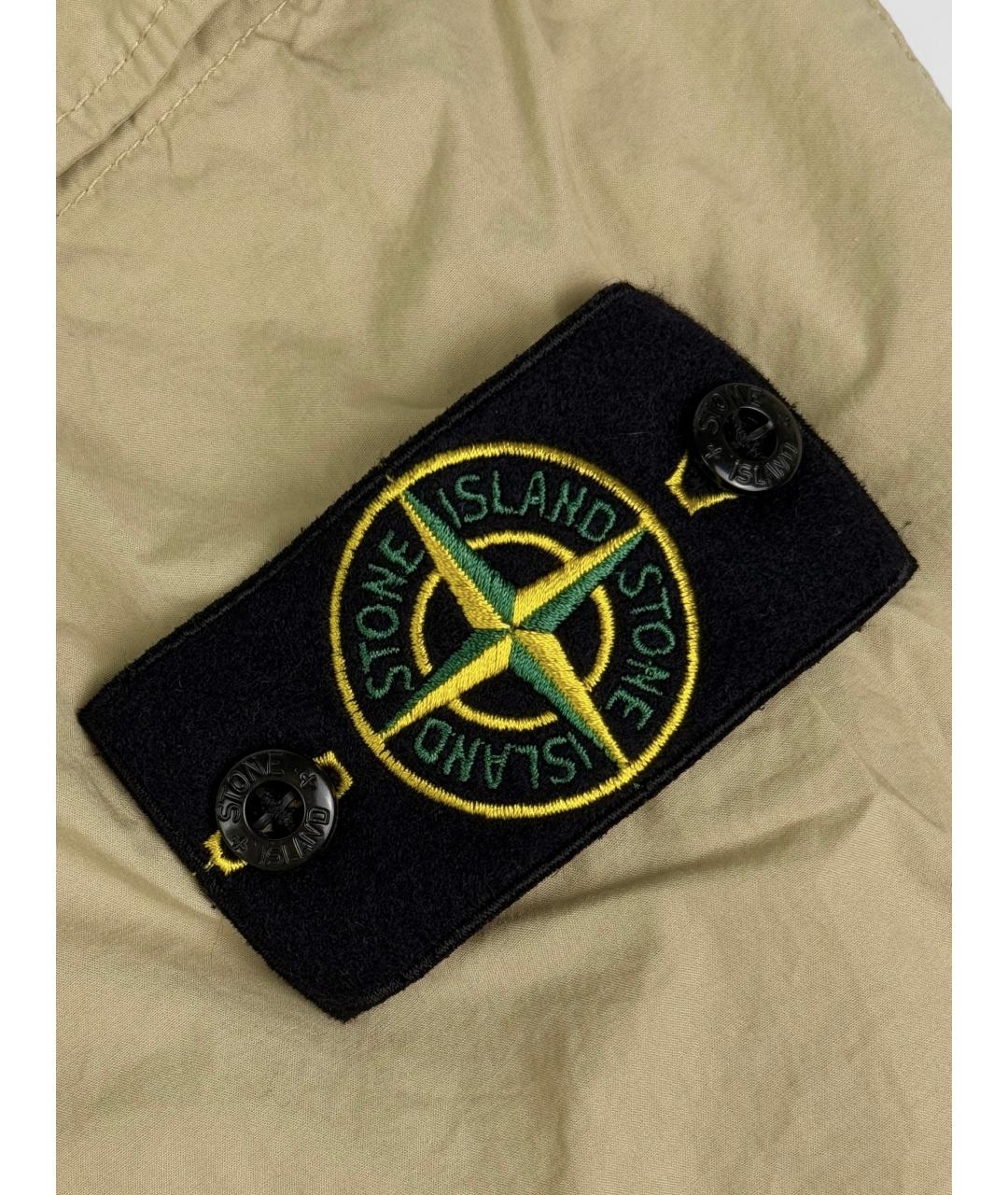 STONE ISLAND Бежевые хлопко-эластановые повседневные брюки, фото 5