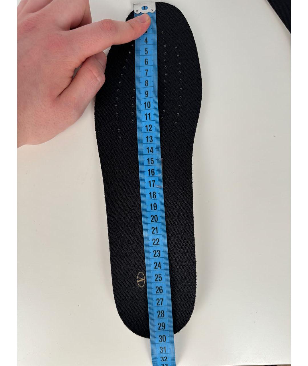 VALENTINO Черные кожаные низкие кроссовки / кеды, фото 8