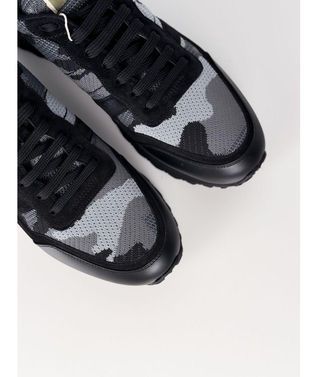 VALENTINO Черные кожаные низкие кроссовки / кеды, фото 4