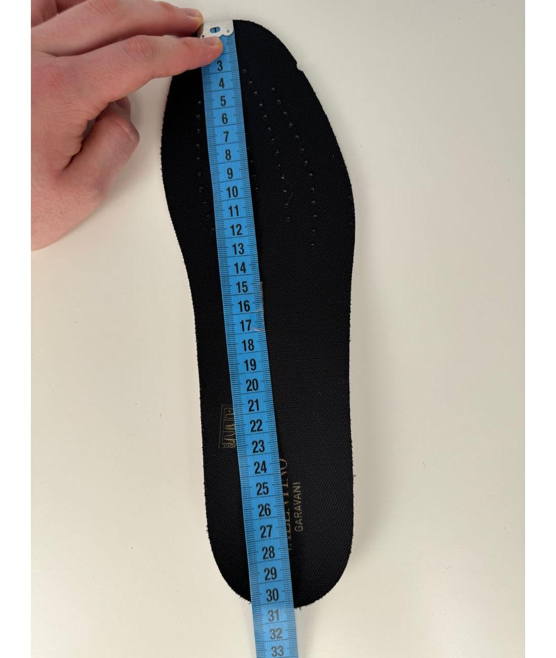 VALENTINO Черные кожаные низкие кроссовки / кеды, фото 7