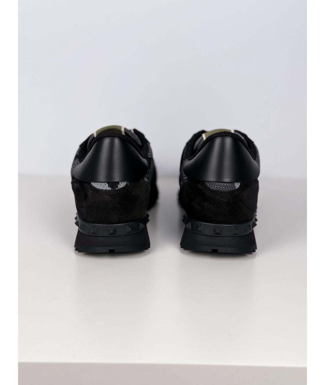 VALENTINO Черные кожаные низкие кроссовки / кеды, фото 2