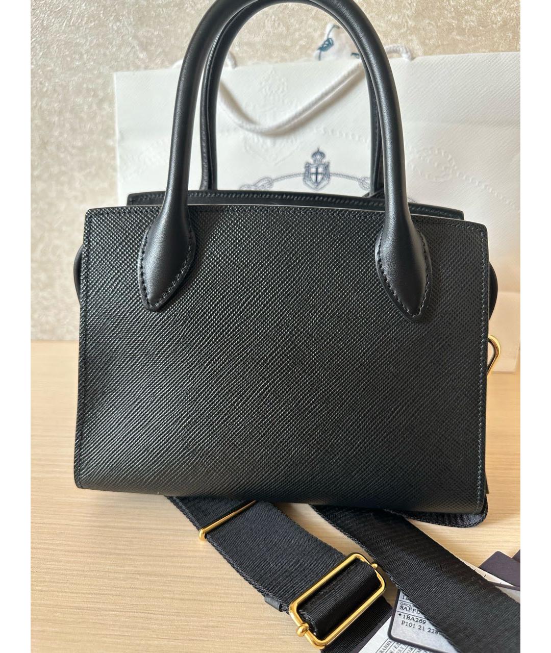 PRADA Черная кожаная сумка с короткими ручками, фото 3