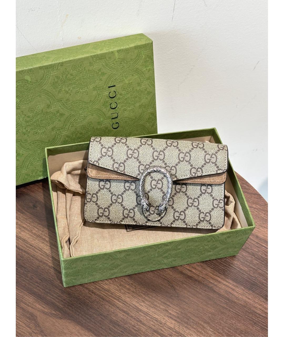 GUCCI Коричневая деним сумка через плечо, фото 4