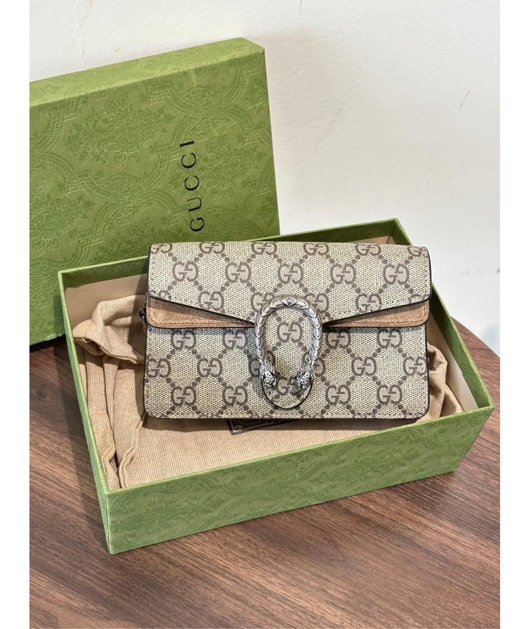 GUCCI Коричневая деним сумка через плечо, фото 2