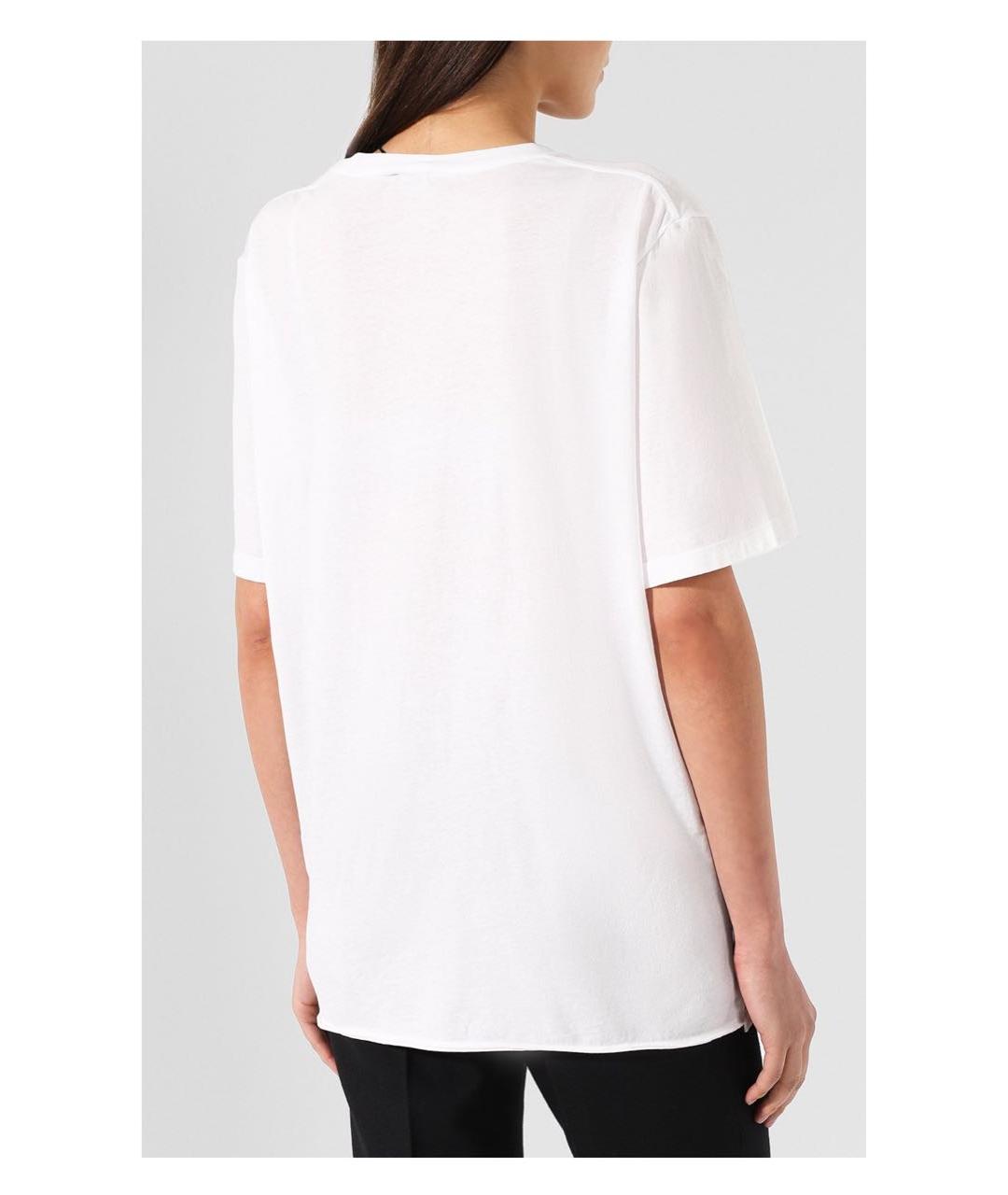 SAINT LAURENT Белая хлопковая футболка, фото 8